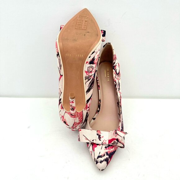 Ted Baker London Zafiip Multicolor Floral Bow Pointed Toe Pump - Picture 7 of 8